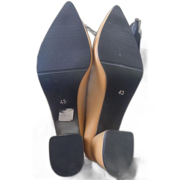 Women's Mid Heel Pointed Pump with block heel size 43 - Picture 5 of 6
